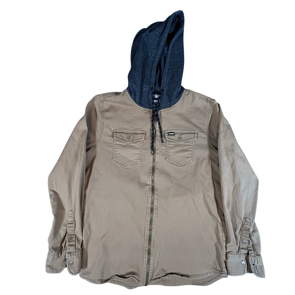 Tony Hawk For Skate Hooded Full Zip Jacket Size M Tan